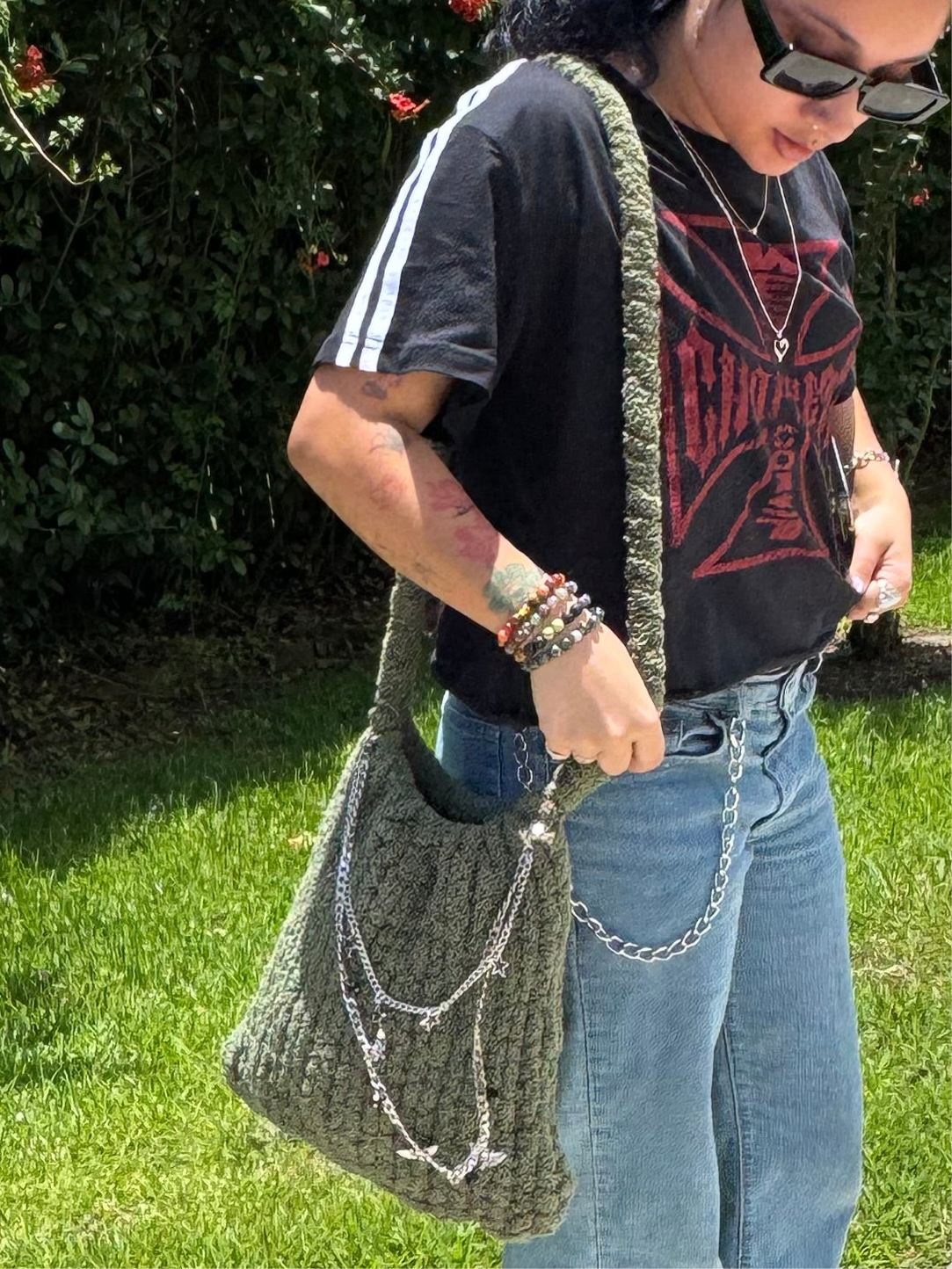 Chunky yarn satchel
